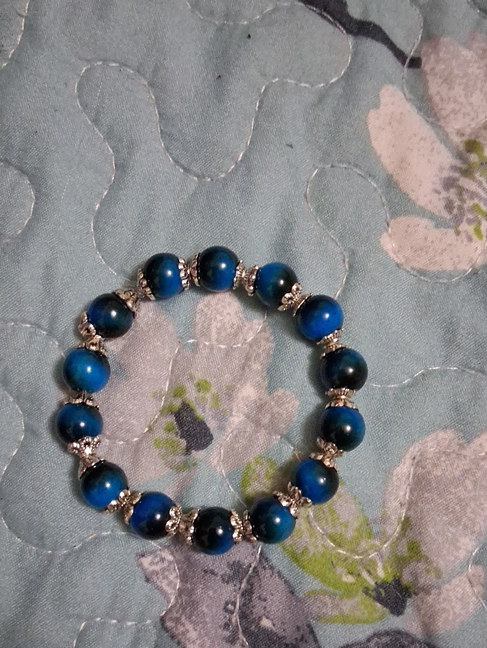 Blue Beaded Stretch Bracelet - Women Jewelry